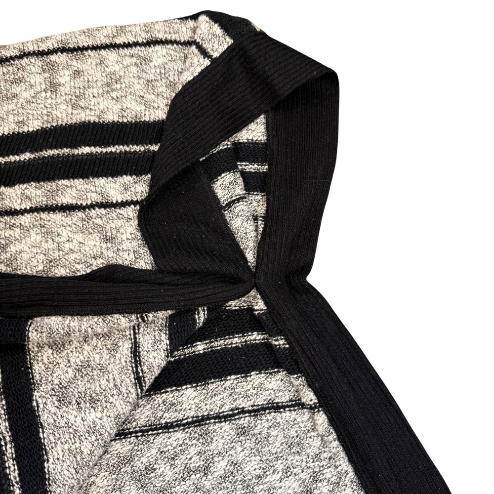Oversized Splendid Striped Cowl Neck Poncho Sweater Black White XS S - Picture 3 of 6
